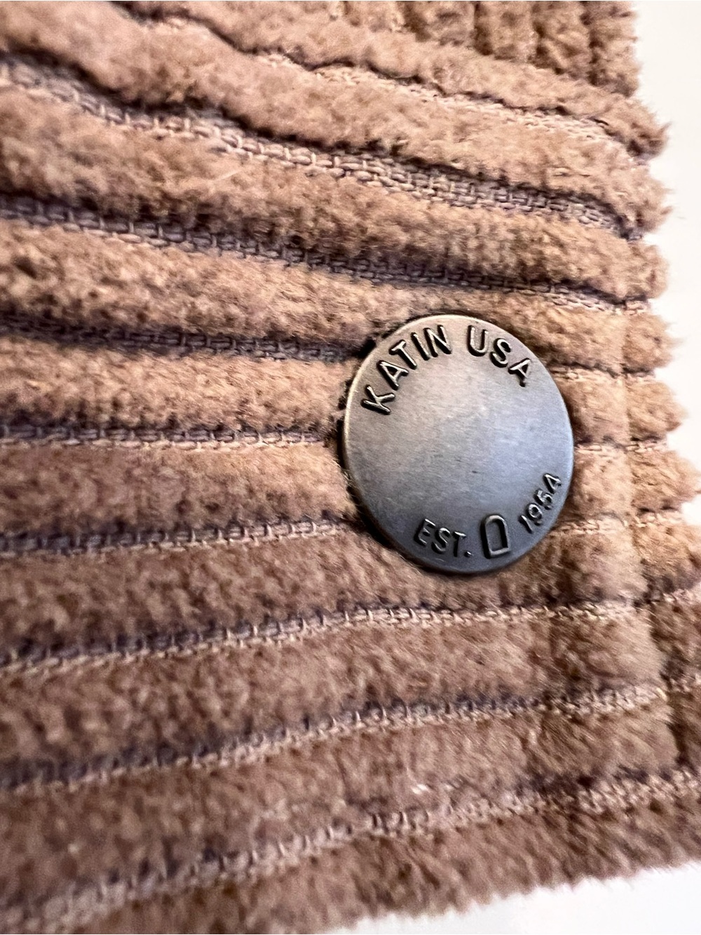 Katin Kane Corduroy Jacket Men Size L Shell Full Zip Taupe Khaki Brown Shacket - Picture 10 of 16